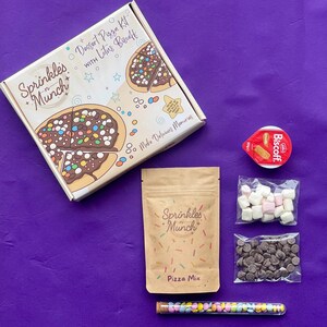Kit de repostería para niños, kit para crear tu propia pizza de postre, cesta de regalo personalizada para buzón, kit de comida, cesta de regalo infantil, actividad culinaria DIY imagen 8