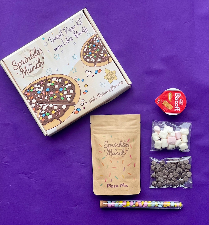 Kit de repostería para niños, kit para crear tu propia pizza de postre, cesta de regalo personalizada para buzón, kit de comida, cesta de regalo infantil, actividad culinaria DIY imagen 8