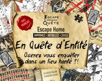 Escape Game Horror 16+ auf Französisch, inspiriert von Horrorkino-Klassikern zum Ausdrucken!