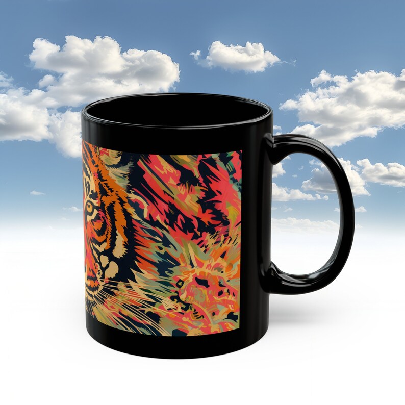 Neon Tiger Mug, Colorful Mug, Tropical Art, Abstract Art Coffee Mug ...