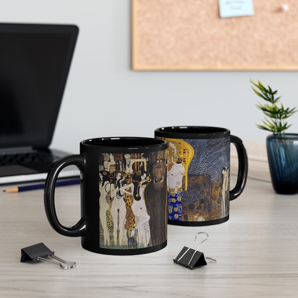 Mug symbolisme classique, Gustav Klimt, Mug peinture, collage abstrait, Mug à café unique, motif vintage, tasse à café, cadeau pour amateur d'art