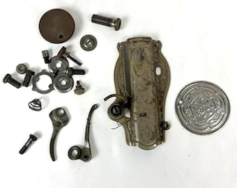 Vintage SINGER Sewing Machine Ornate Face Plate 15406 + Cover Misc Parts