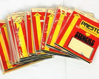 Vtg Presto Stencil Lettering Number Lot of 61 Gothic & Roman Various Sizes NOS
