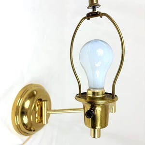 Vintage Brass Dual Swing Arm Wall Lamp Light Plug-in Lighting Works