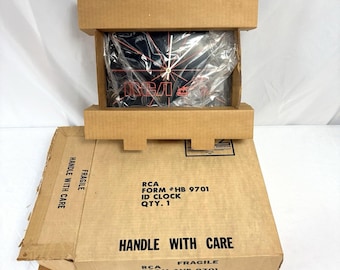 Vtg 1980s RCA Promotional Dealer Wall Clock Form HB 9701 NOS Works Quartz Rare