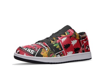 Chicago Blackhawks low top custom sneaker jordan 1 inspired | NHL | Stanley cup | hockey | ice hockey