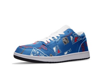 New York Rangers low top custom sneaker jordan 1 inspired | NHL | Stanley cup | hockey | ice hockey