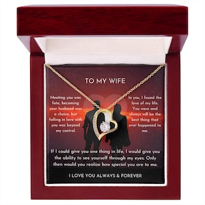 Aan mijn vrouw Cadeaus Voor vrouw voor Valentijnsdag Luxe ketting met berichtkaart en geschenkdoos, jubileum, sentimenteel, valentijnsdagcadeau