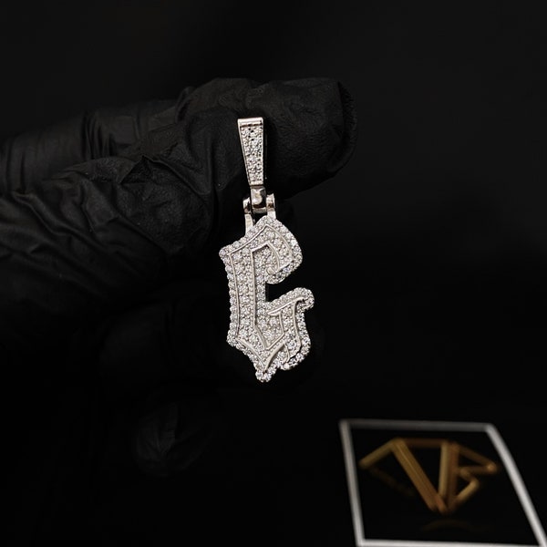Custom VVS Moissanite Double Layers , Ice Out Pendant , Custom Moissanite Pendant , Custom Letter Pendant , You own design By 108Grillz