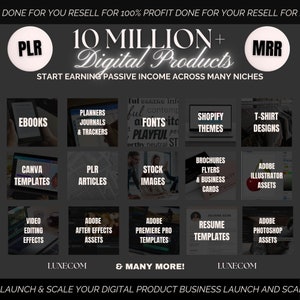10 Mil + Digital-Produkte zum Weiterverkauf von Ultimativen Privatmarkenrechten (PLR) und Master Resell-Rechten (MRR) im Bundle für einPassive Income Geschäft