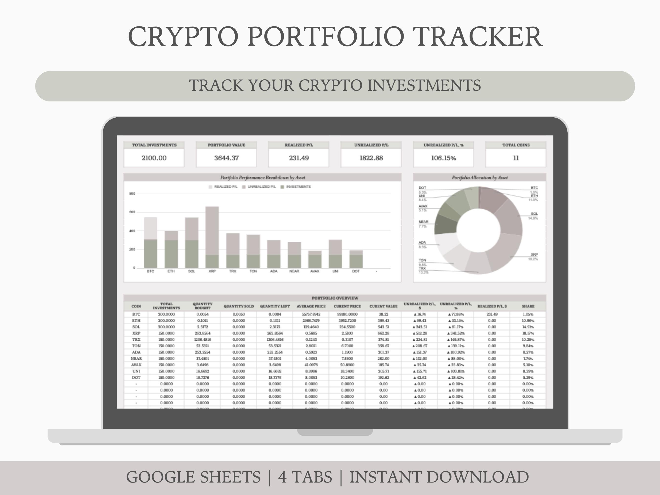 Google sheet crypto portfolio tracker (98) foto