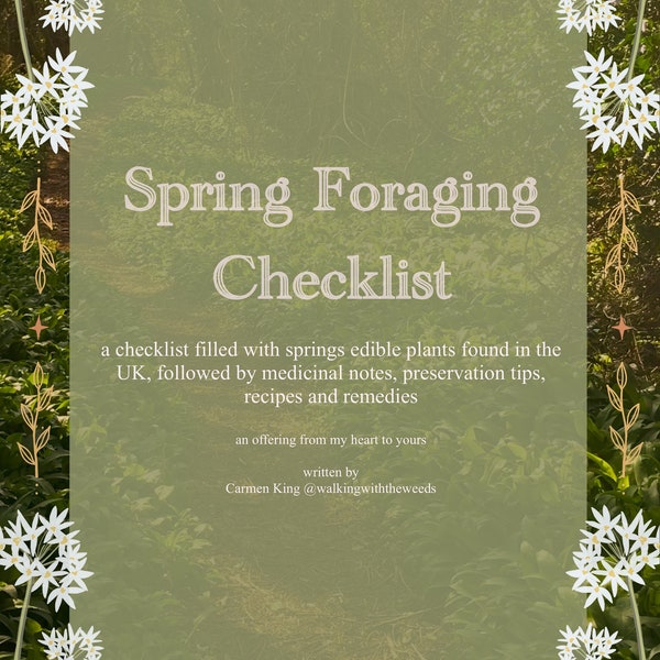 Spring Foraging Checklist, Medicinal Foraging Guide, Spring Equinox, Medicinal Recipes, Homemade Remedies, Interactive Checklist