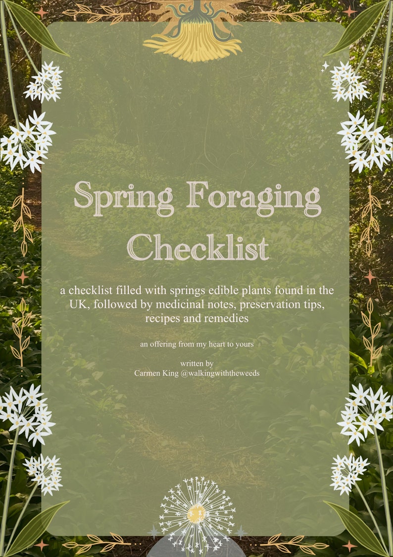 Spring Foraging Checklist, Medicinal Foraging Guide, Spring Equinox, Medicinal Recipes, Homemade Remedies, Interactive Checklist image 1