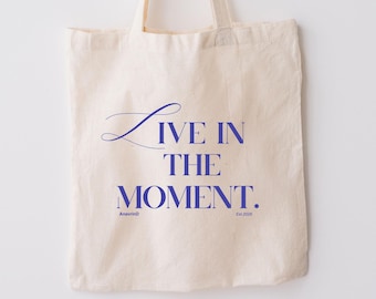 Bolsa de mano Live In The Moment, imprescindible para los amantes de los libros