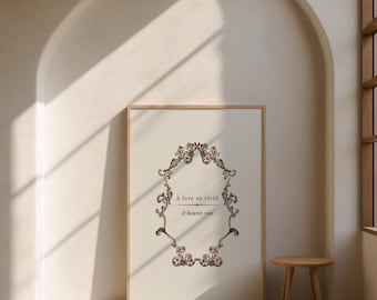Arte de pared clásico "Un amor tan vívido" / Impresión de estado de ánimo vintage / Estética de amor atemporal / Decoración poética para el hogar