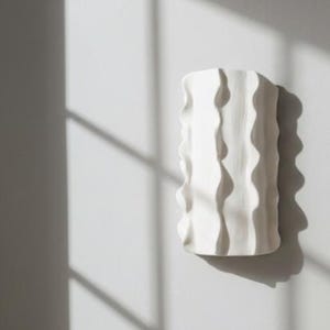 Vägglampa i keramik för inomhusbruk, utomhusterrass "SEA" handgjord vägglampa, exceptionell belysning, kustlampa uppåt/nedåt, ljus