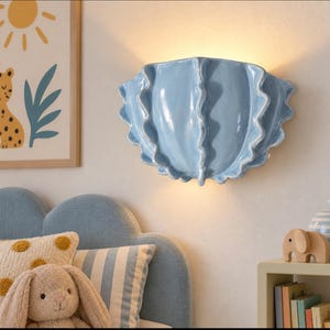 Sconce Ceramic "WAVES round" wall light handmade sconce wall lamp sea exceptional outdoor indoor lighting coastal wall lamp
