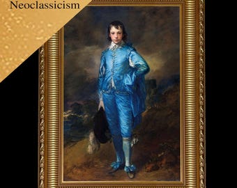 ELITEART-The Blue Boy  by Thomas Gainsborough Oil Painting Reproduction Giclee Wall Art Canvas Prints Framed