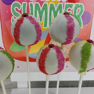 Beach Ball Cake Pops (6) Artificial Dye Free