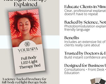 Red Light Therapy Brochure | Photobiomodulation Client Education & Marketing Tool