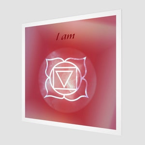 Red Root Chakra Wall Art Meditative Yoga Symbols Print Calming Image Spiritual Inspirational Home Decor Colorful Picture