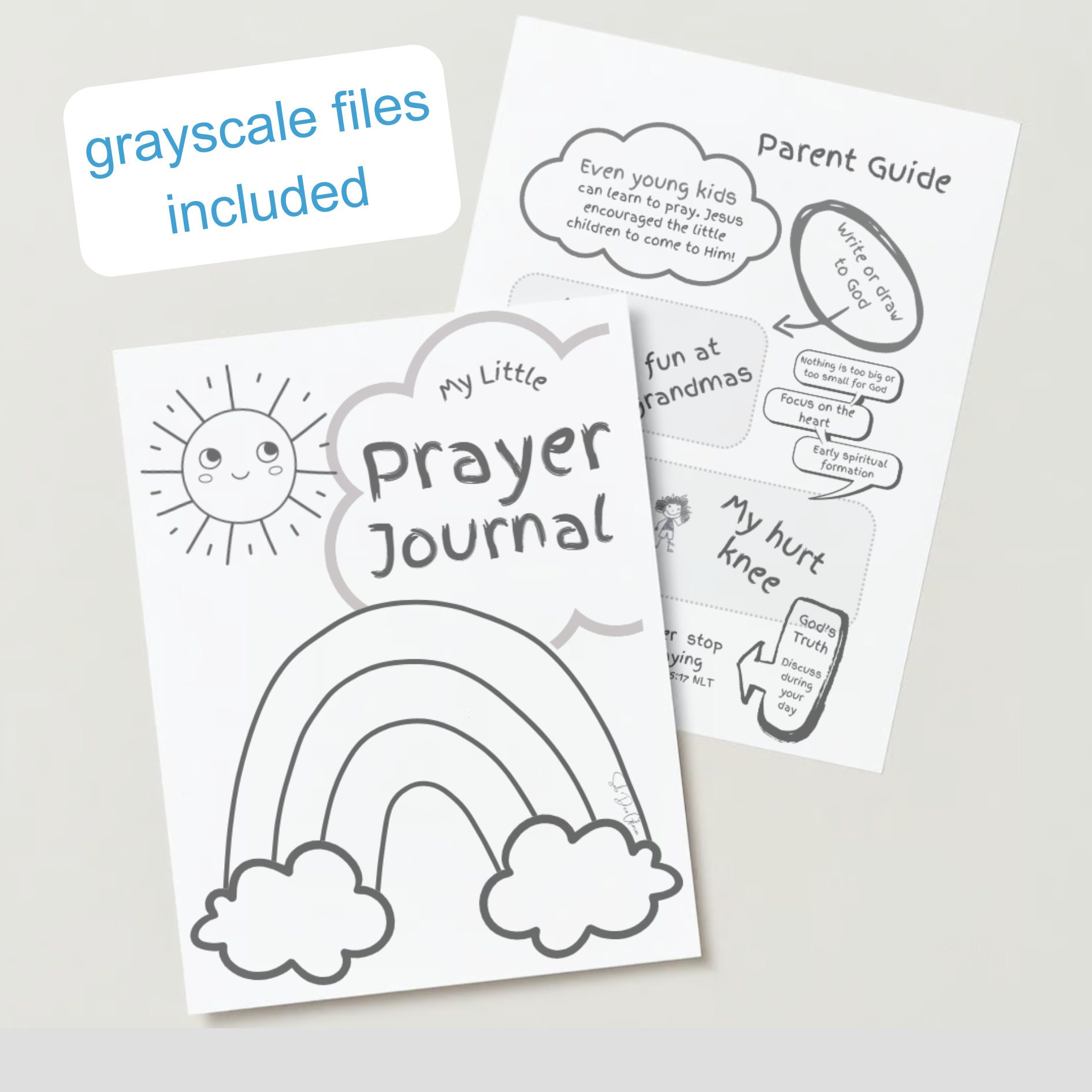 Kids Rainbow Prayer Journal | Christian Coloring Pages (digital ...