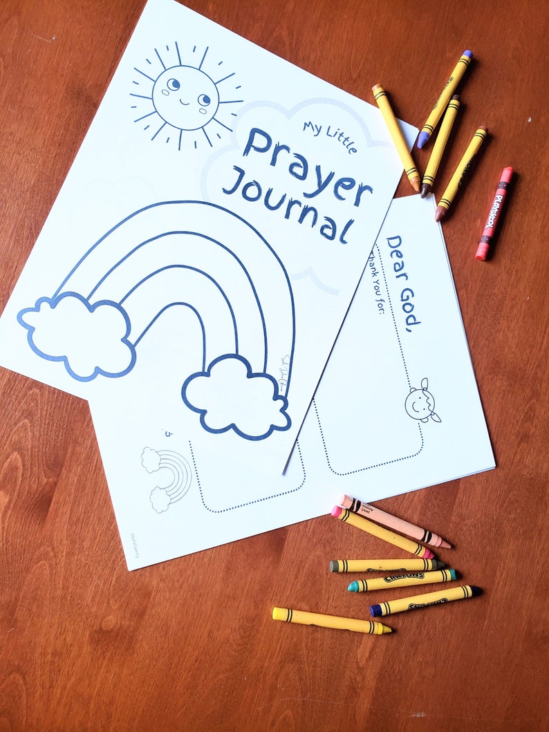 Kids Rainbow Prayer Journal | Christian Coloring Pages (digital ...