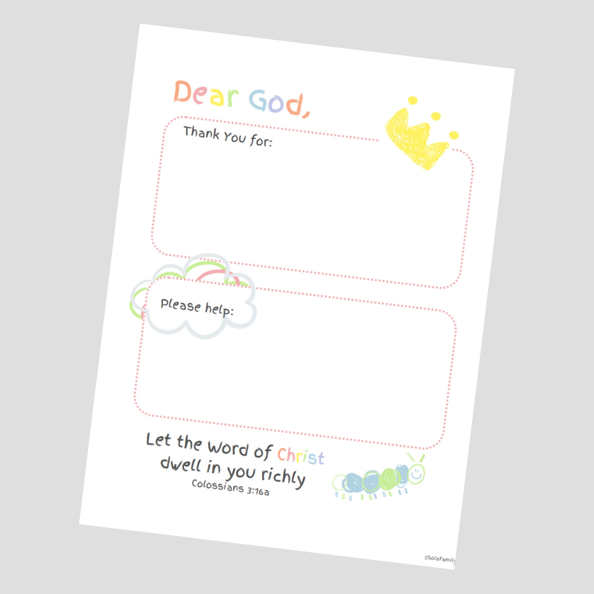 Kids Rainbow Prayer Journal | Christian Coloring Pages (digital ...