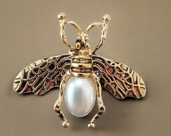 Golden Little Bee Brooch | Feminine Personality Retro Brooch |  Imitation Pearl Brooch | Accessories Bee Brooch