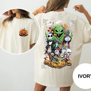 Comfort Colors® Jack Skellington And Sally Shirt, Halloween Characters Shirt, Spooky One Shirt, Halloween Family Tee, Popular Halloween Tee