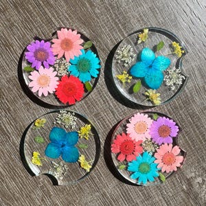 Pressed Flower Car Coasters