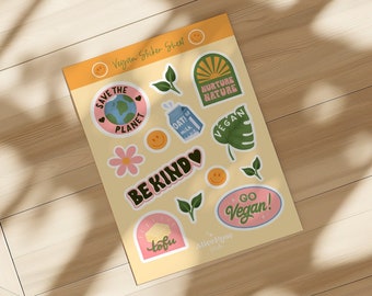 Vegan Sticker Sheet: Eco-Friendly Vinyl, Activism Stickers