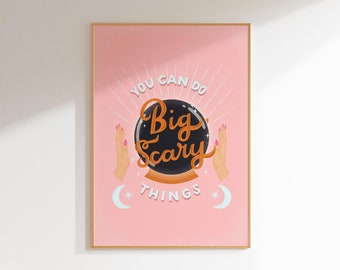 Crystal Ball Art Print: Motivational Pink Wall Decor (A4)