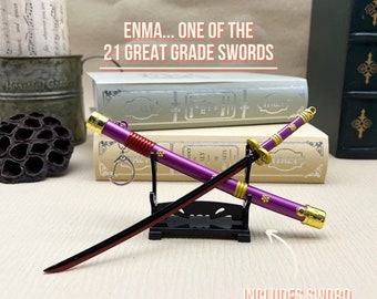 Enma One of The 21 Great Grade Swords Owned by Roronoa Zoro | 24 CM Replica Includes Sword Sheath and Stand Handmade Sword From One Piece