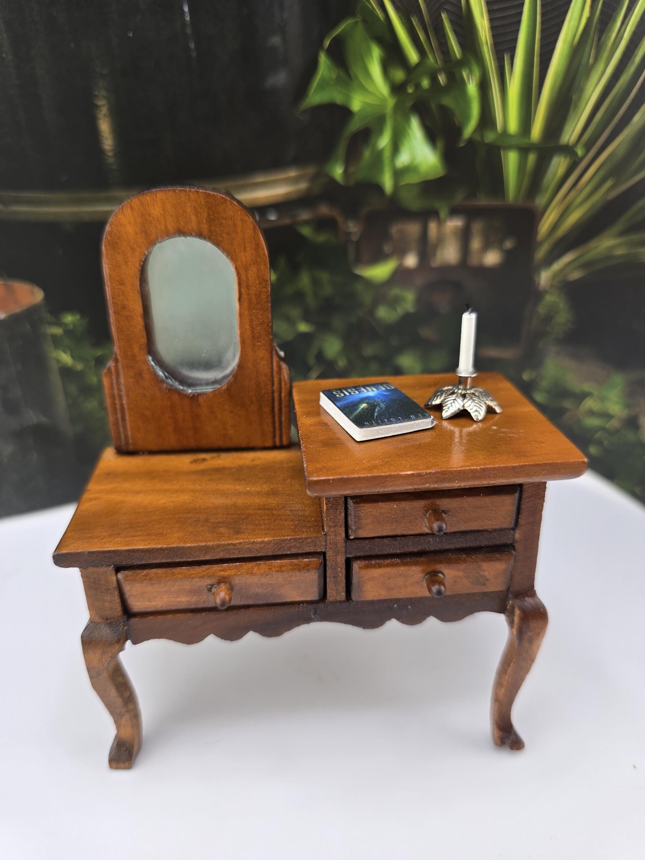 princess polly baby blue dress Dark Brown Wooden Arched Dressing Table Mirror main image 1