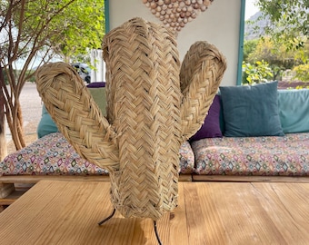 Seagrass Boho Spanish Woven Cactus Mascot Decoration