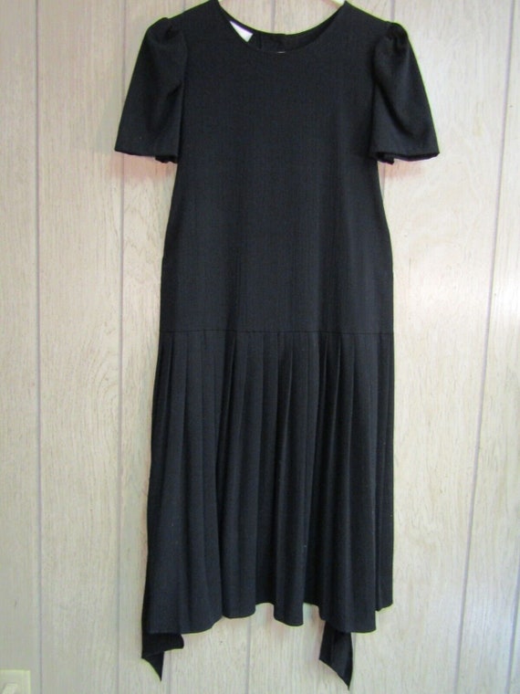 Womens Size 12 Vintage 50's Black Dress Pleated B… - image 10