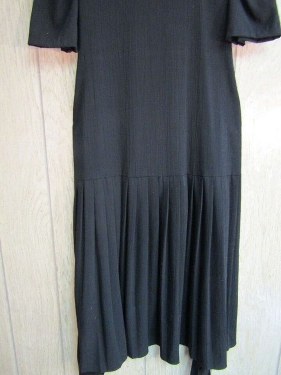 Womens Size 12 Vintage 50's Black Dress Pleated B… - image 4