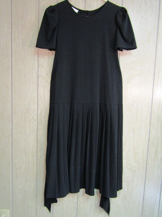 Womens Size 12 Vintage 50's Black Dress Pleated B… - image 8