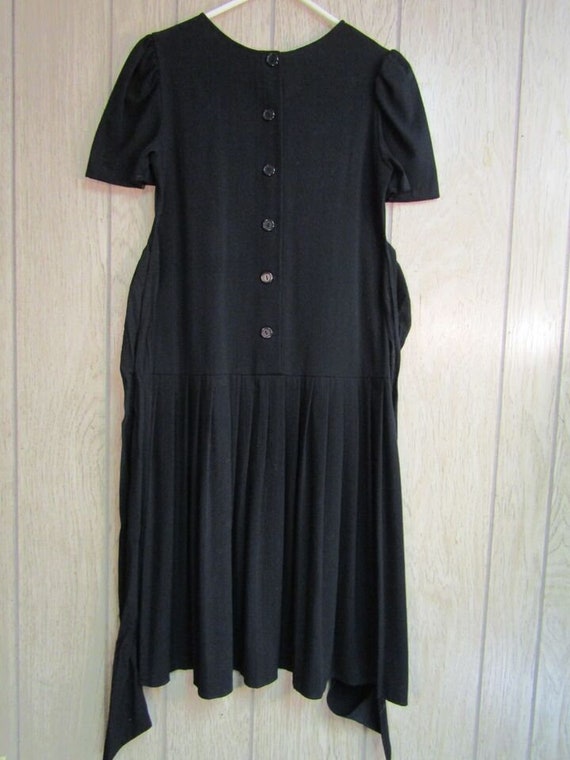 Womens Size 12 Vintage 50's Black Dress Pleated B… - image 6