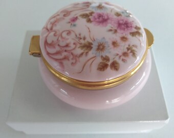 vintage Ayshford pot de bibelot floral rose en porcelaine fine fabriqué dans le Staffordshire en Angleterre