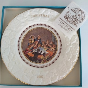 Coalport  Bone China Plate Vintage Christmas 1982. Ltd Edition. 7th in a series from original Pratt Prints. Snapdragon. In original box