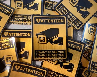 Voyeur Surveillance Warnschild Metallic Stickers
