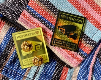 Surveillance Warning Sign | Acrylic Pin