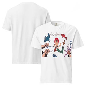 Camiseta unissex de sereia para mergulho, camiseta com estampa de animais fofos, presente para amantes da natureza, camiseta com estampa de vida selvagem, blusa com arte, amante de peixes, amantes do mergulho,