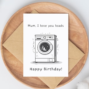 Mama, ik hou van jou veel gelukkige verjaardag 5 x 7 inch digitale kaart directe toegang grappige moeders humor afdrukbare pdf-kaart