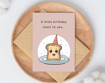 Un petit toast d'anniversaire pour vous Carte de voeux Jolie carte d'anniversaire amusante avec enveloppe