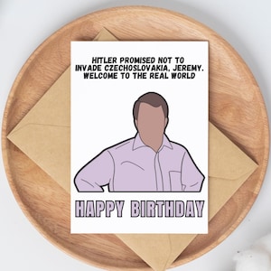 "Peep Show inspiriert Geburtstagskarte ""Welcome to the real world"" Mark Corrigan Zitat 12,7 cm x 18,8 cm Digitaldruck."