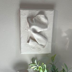 Modern 3D Polymer Clay Wall Sculpture: Minimalist Art, 7&quot; x 5&quot;