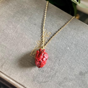 Handmade Anatomical Heart Necklace: Scary Halloween Jewelry